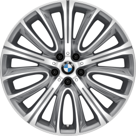 24N. 20 kola z lehké slitiny V-spoke 628 s kombinovanými pneumatikami, Runflat, provedení Ferric Grey