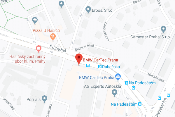 Mapa k nového showroomu CarTec Praha